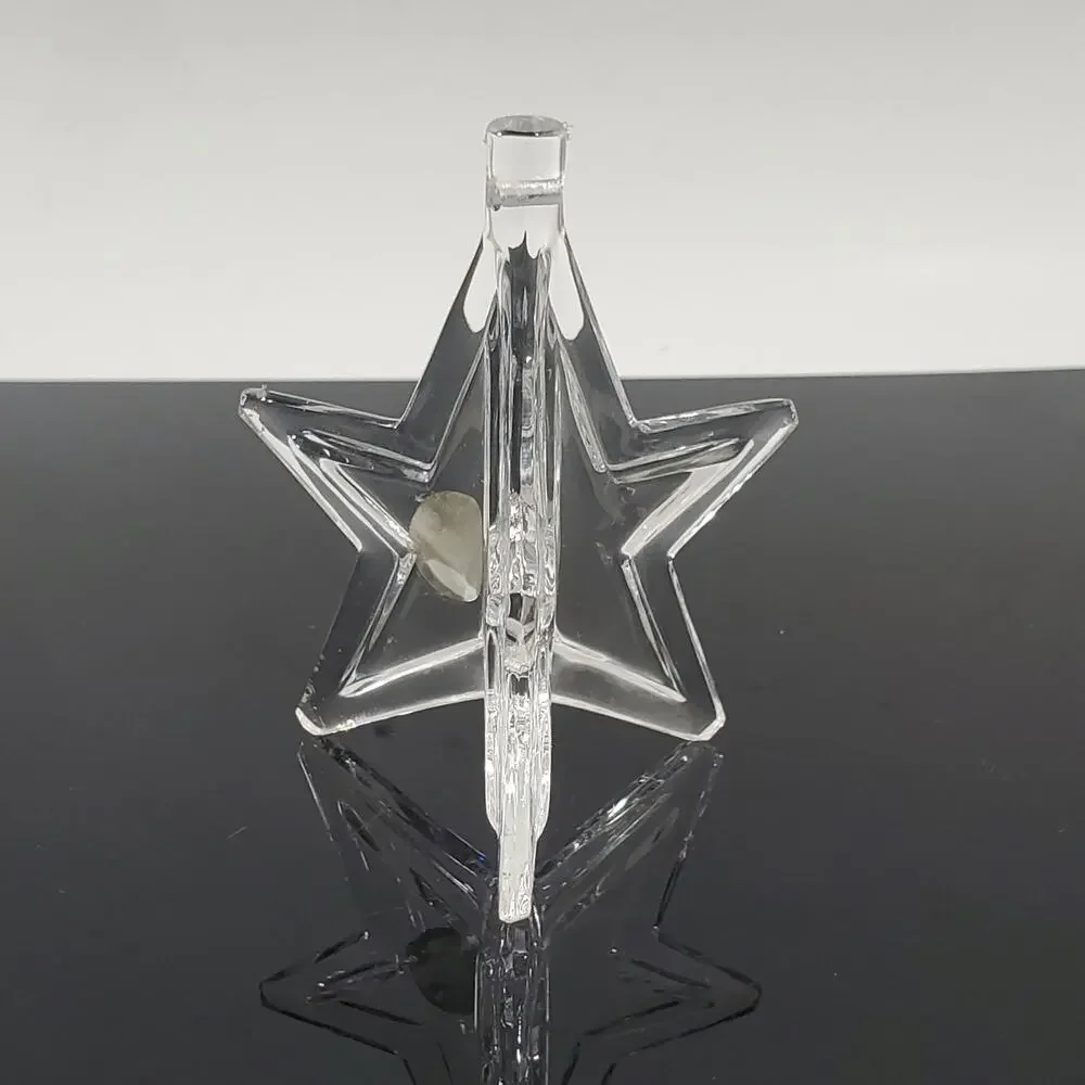 Vintage Val St Lambert Clear Crystal Christmas Star Holiday Ornament Belgium